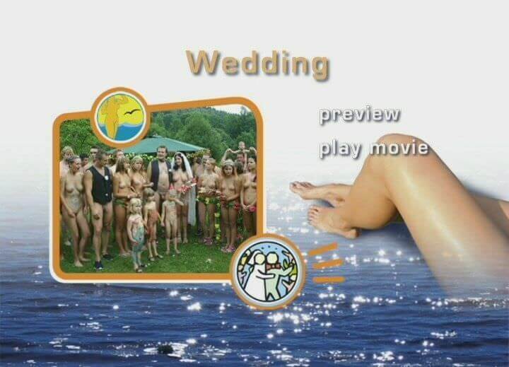 A wedding in a nudist collective - Many naked men and women