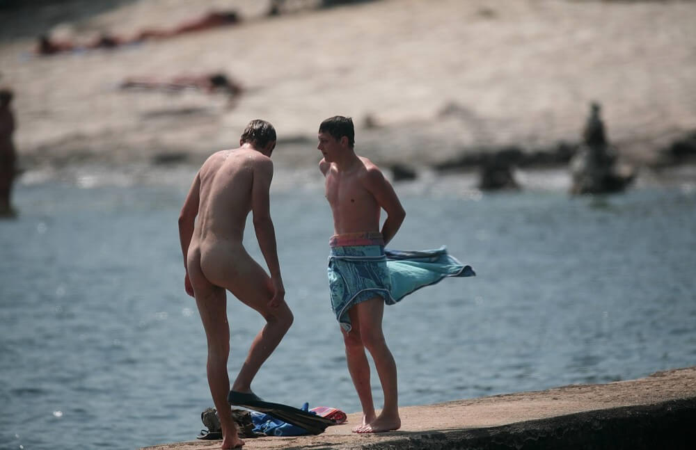Nudists Boys - Water Prep On The Ledge - Naturism and nudism are a philosophy of respect
